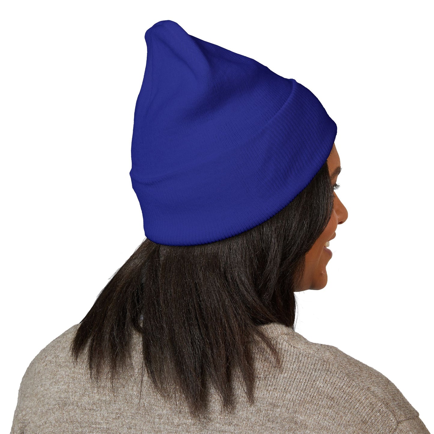 Embroidered Cross Cuffed Beanie — Minimal Faith Knit Hat