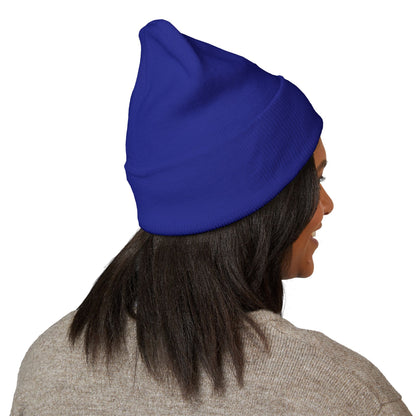Embroidered Cross Cuffed Beanie — Minimal Faith Knit Hat