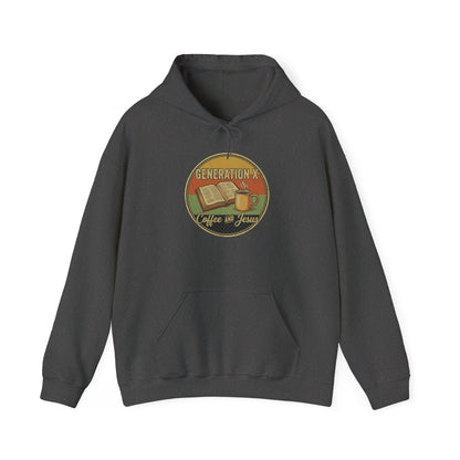Generation X Coffee & Vinyl Hoodie — Retro Music Lover Pullover