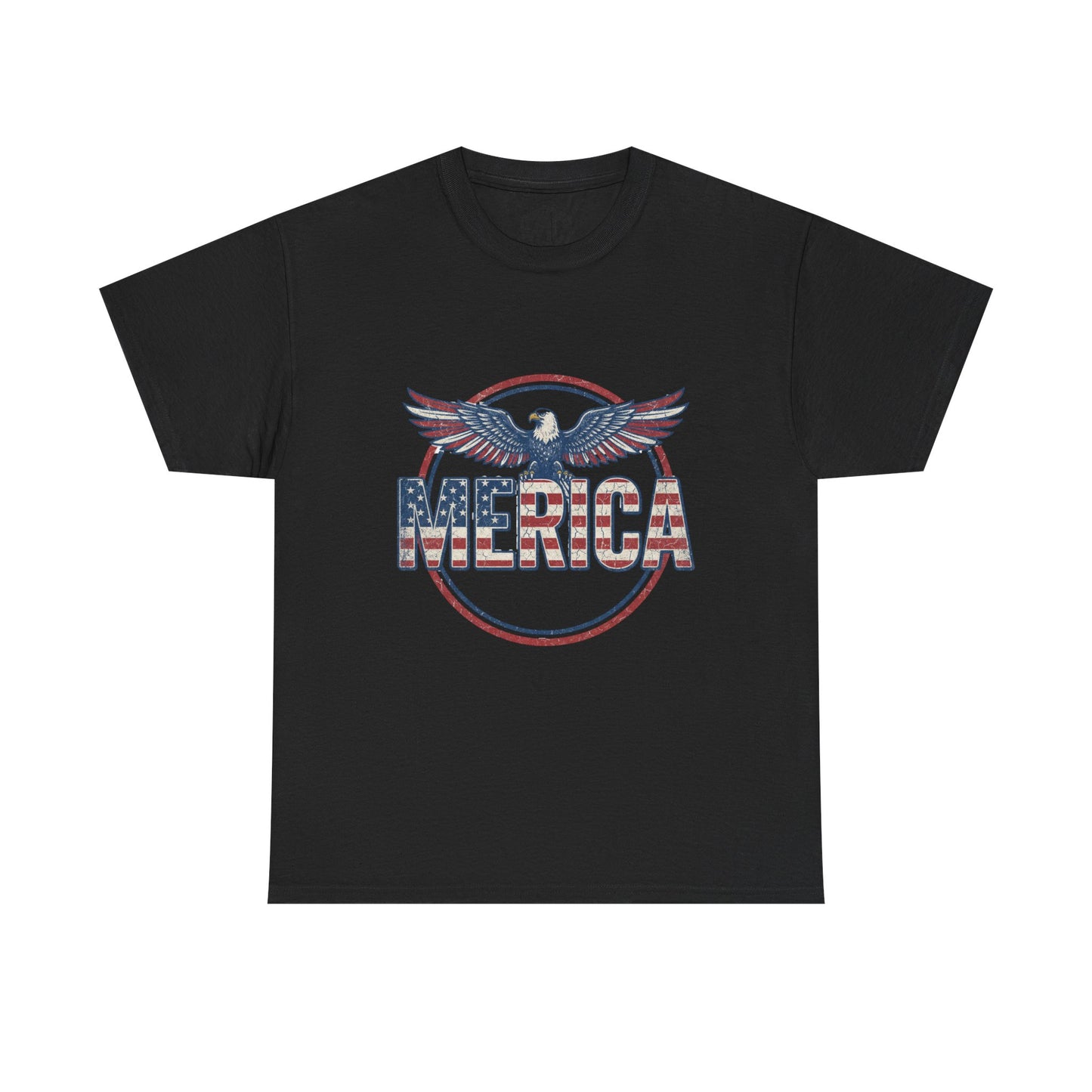 'Merica Eagle T‑Shirt — Vintage American Flag Patriotic Tee for 4th of July