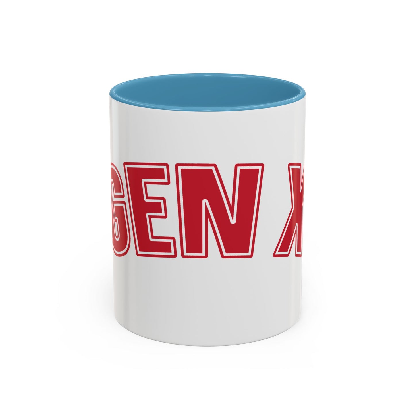 Gen X Coffee Mug — Retro Bold Red Accent Mug (11/15oz)