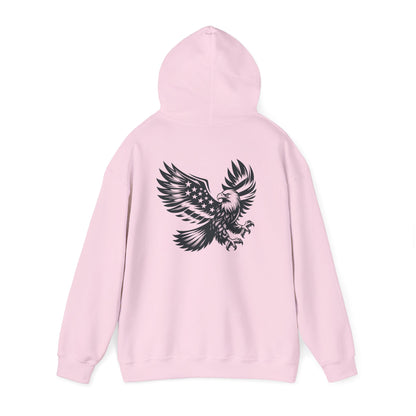 Eagle with American Flag Wings Hoodie — Patriotic Bald Eagle Back Graphic