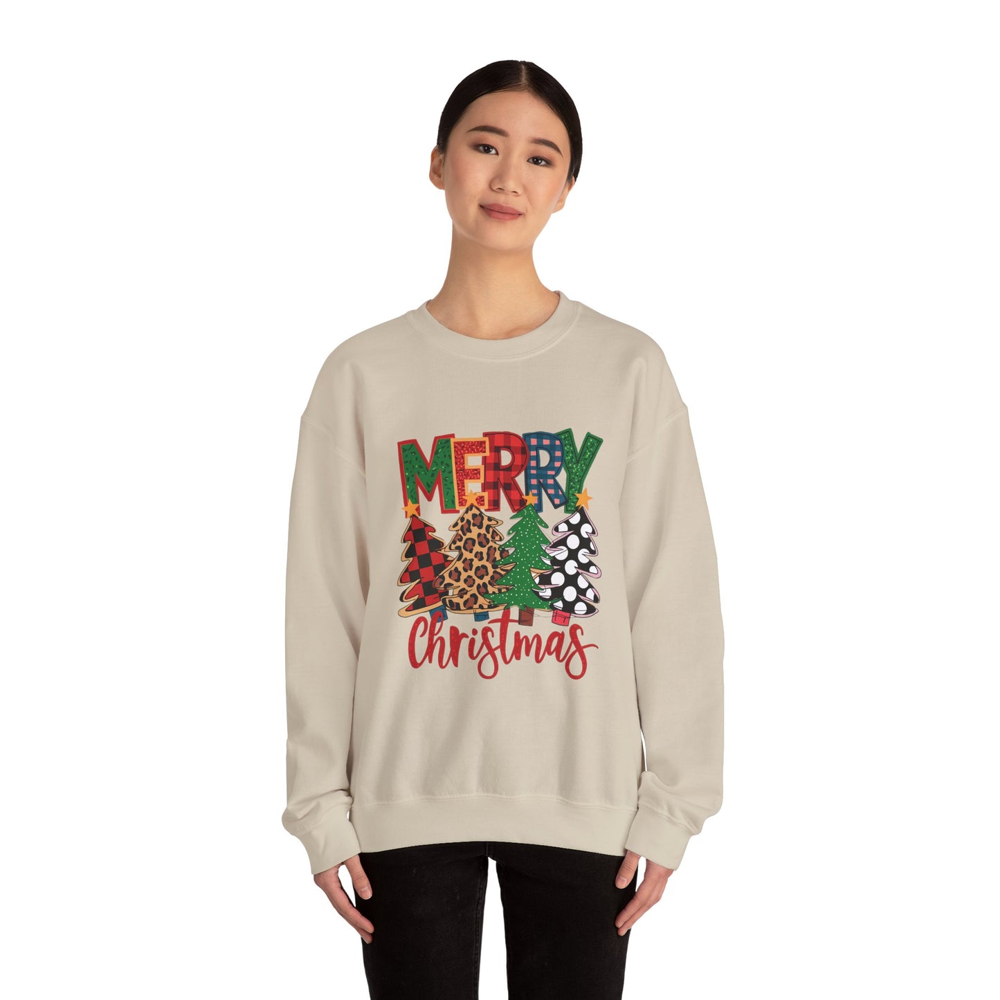 Merry Christmas Tree Crewneck Sweatshirt