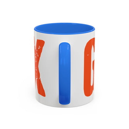 Mug — Bold Distressed Orange Text Coffee Cup (11oz/15oz)