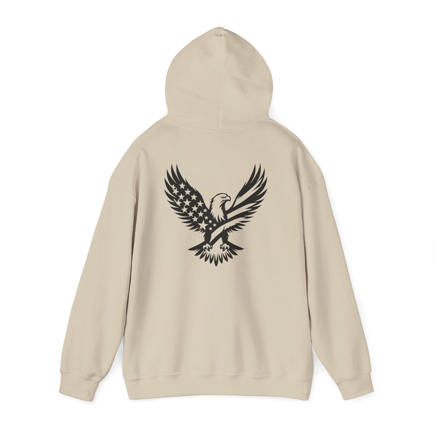 Patriotic Eagle Hoodie – American Flag Bald Eagle Back Print
