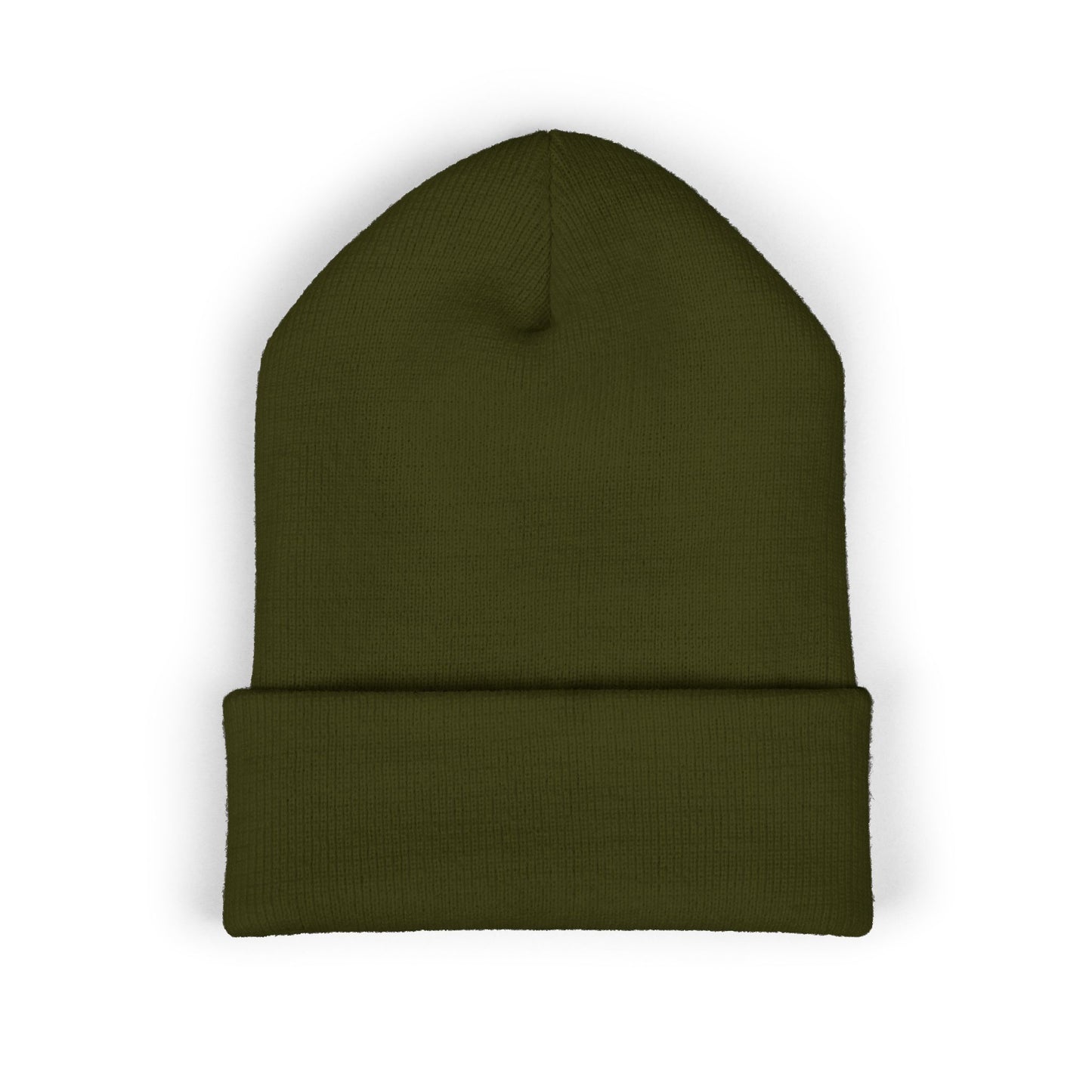 Embroidered Cross Cuffed Beanie — Minimal Faith Knit Hat