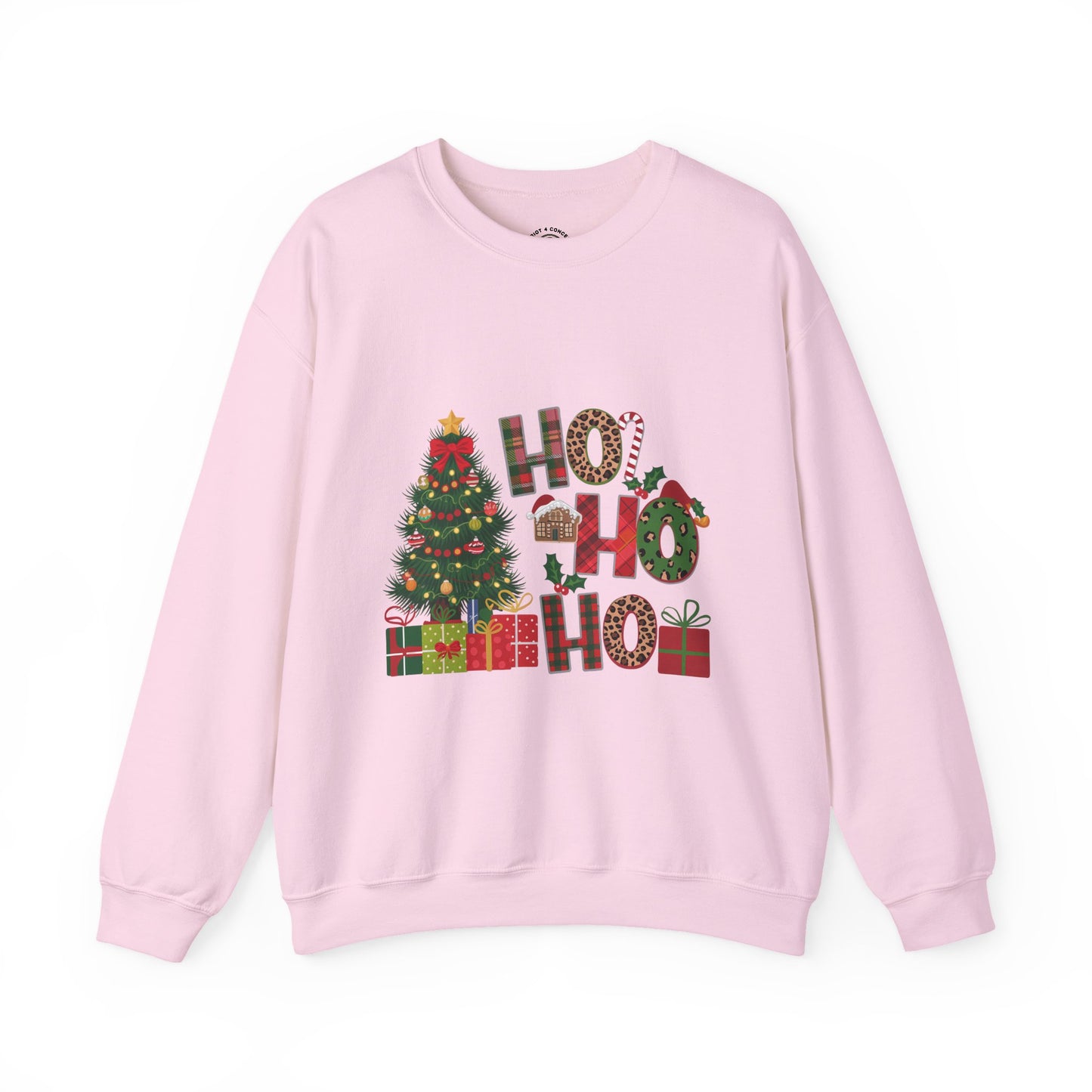 Ho Ho Ho Christmas Sweatshirt – Festive Tree & Gifts Holiday Crewneck