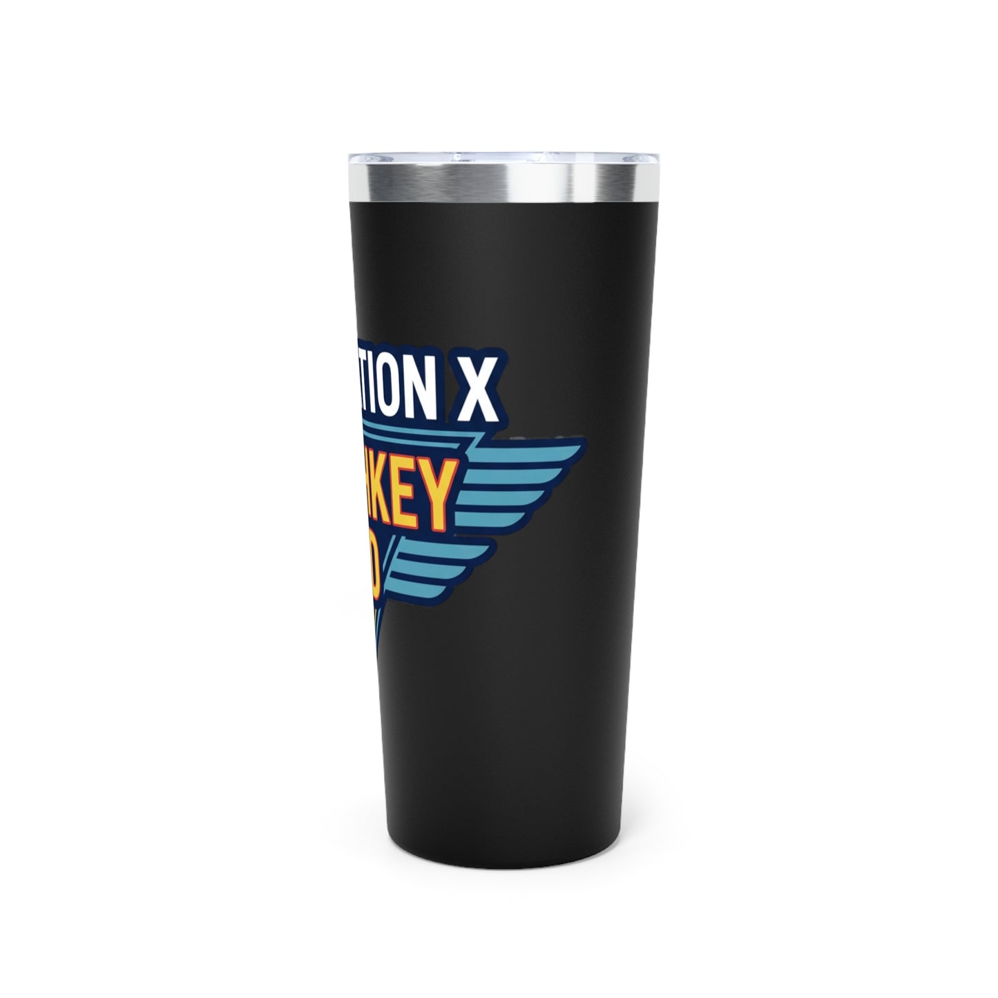 22oz Insulated Tumbler — "Platchkey Kid" Retro Shield Design