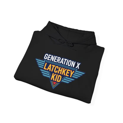Generation X Latchkey Kid Hoodie — Retro 80s Vintage Logo Sweatshirt