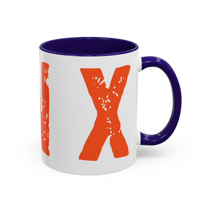 Mug — Bold Distressed Orange Text Coffee Cup (11oz/15oz)