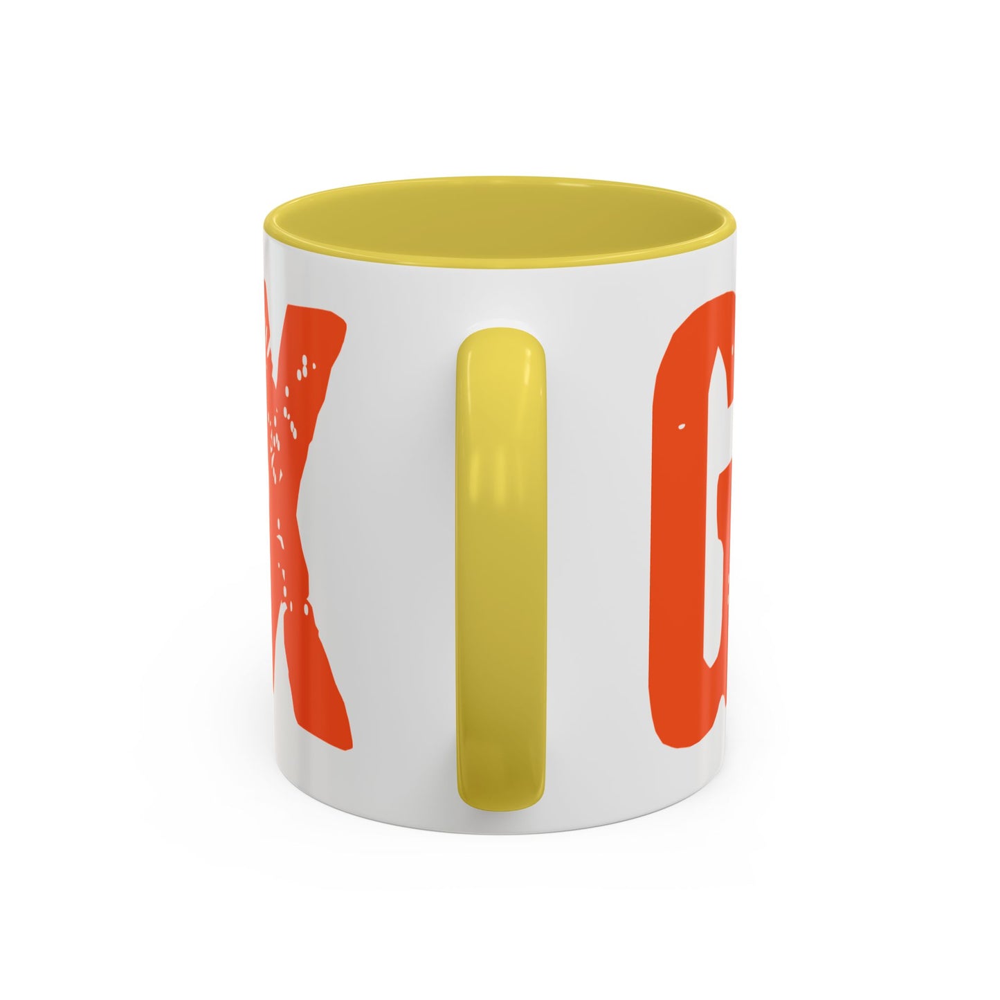 Mug — Bold Distressed Orange Text Coffee Cup (11oz/15oz)