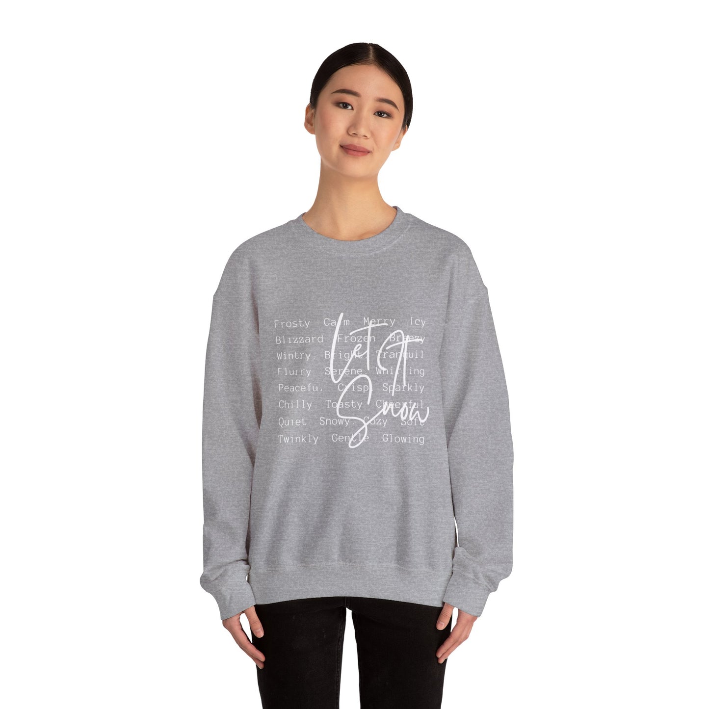 Crewneck Sweatshirt — Cozy Holiday Words “Oh Joy” Typography Design