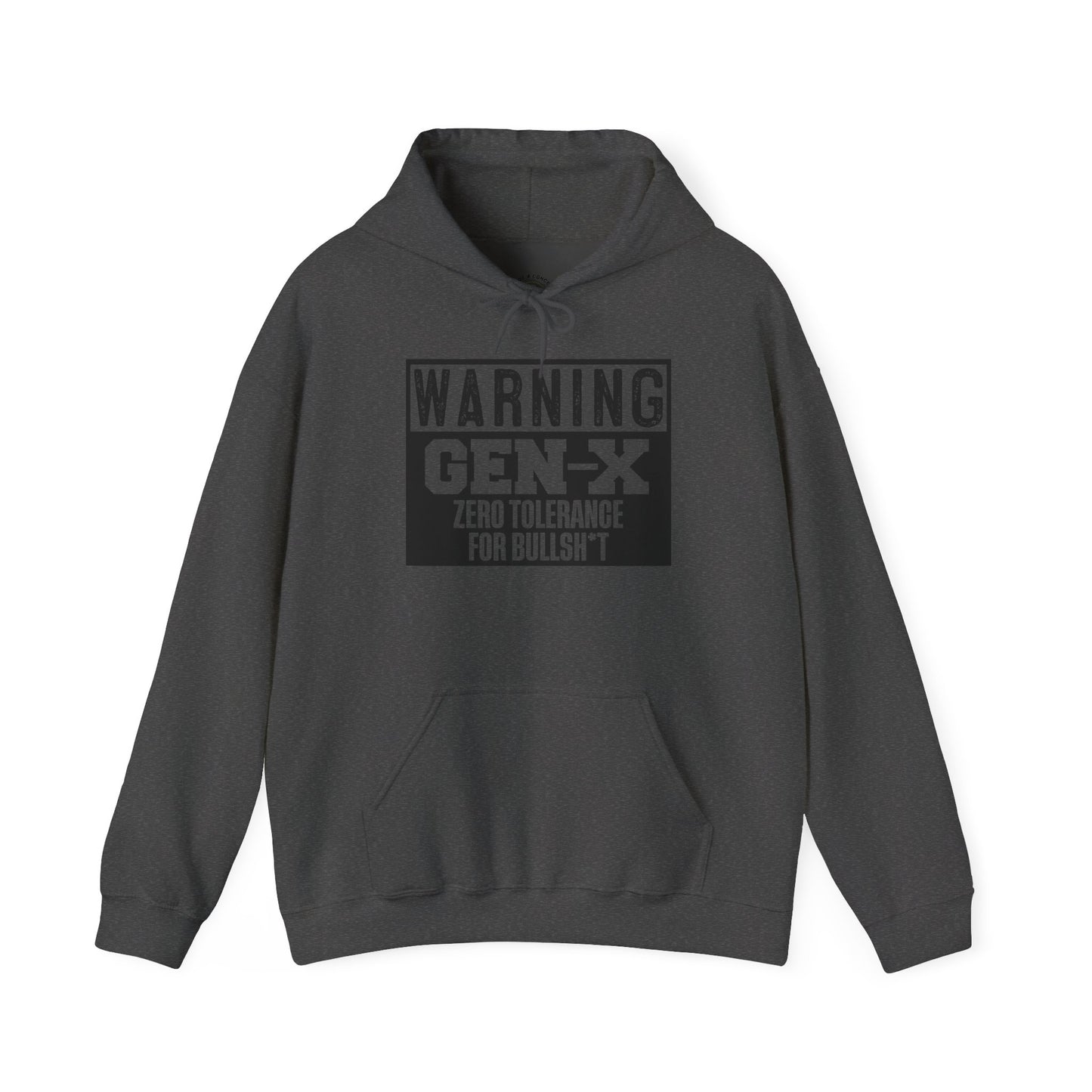 Gen-X Warning Hoodie — "Zero Tolerance for Bullsh*t" Vintage Style Sweatshirt