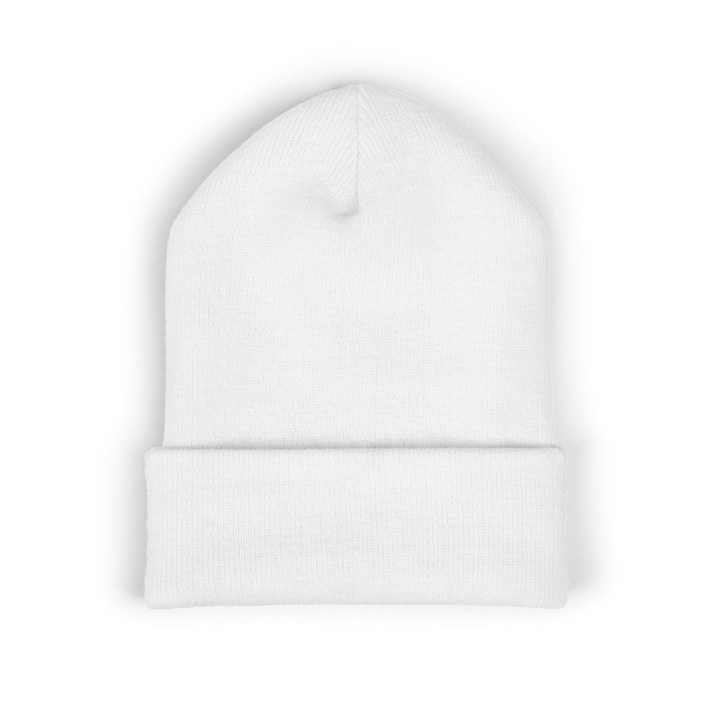 Embroidered Cross Cuffed Beanie — Minimal Faith Knit Hat