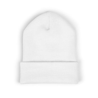 Embroidered Cross Cuffed Beanie — Minimal Faith Knit Hat
