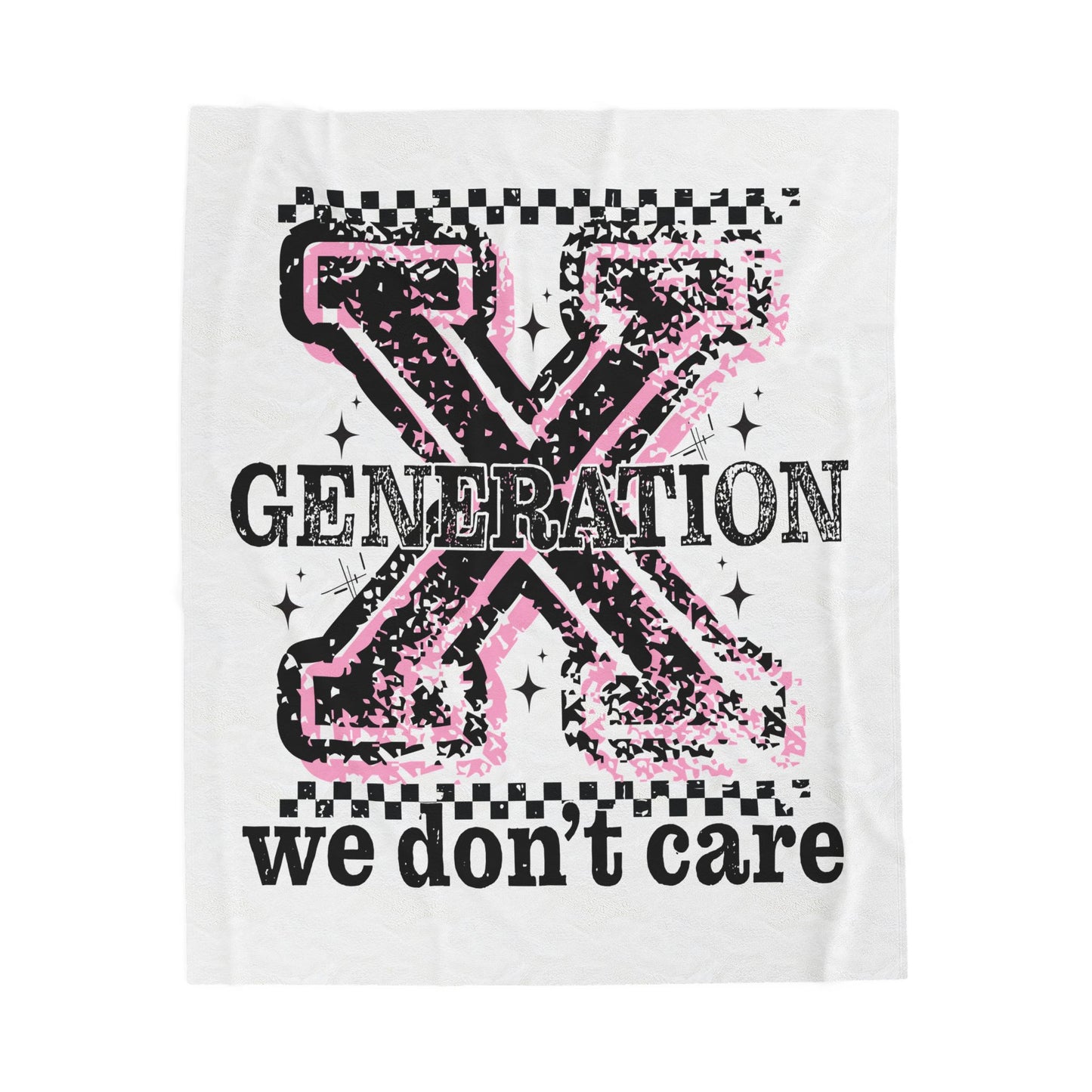 Generation X 'We Don’t Care' Velveteen Plush Blanket
