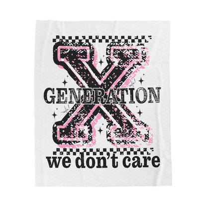 Generation X 'We Don’t Care' Velveteen Plush Blanket