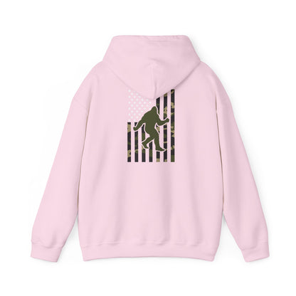 Bigfoot Camo Flag Hoodie – Sasquatch Hunting Outdoor Pullover