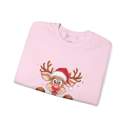Christmas Reindeer Crewneck Sweatshirt — 'Merry Christmas' Holiday Pullover