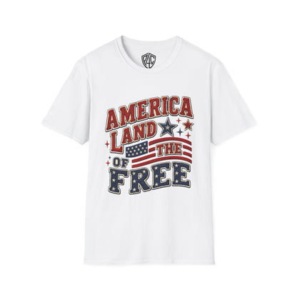 America Land of the Free T-Shirt — Patriotic Stars & Stripes Graphic Tee