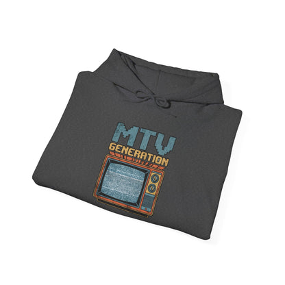 Retro TV 'MTV Generation' Hoodie – Vintage 80s Nostalgia Pullover