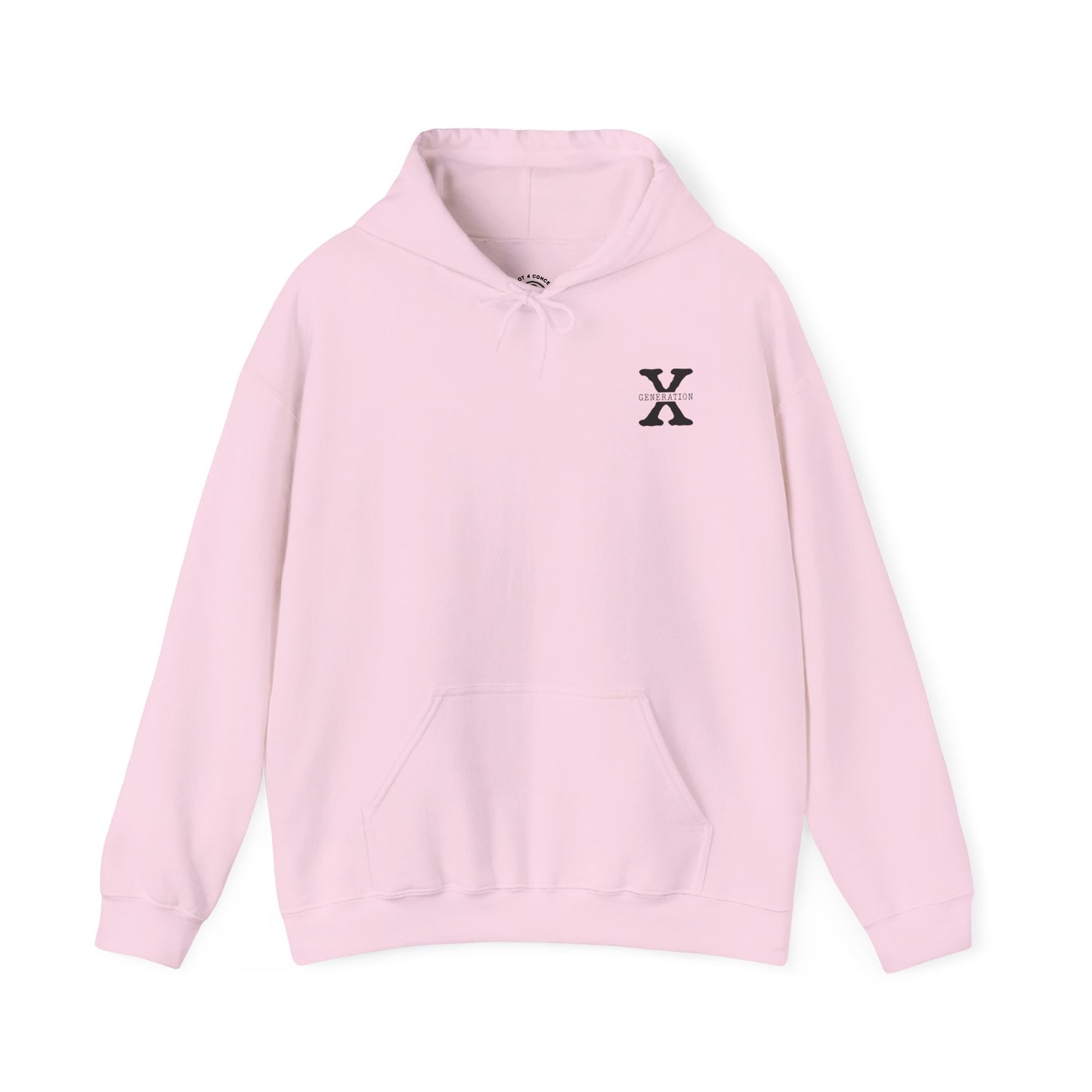 Generation X 'We Don't Care' Hoodie - Retro Grunge X Logo Sweatshirt