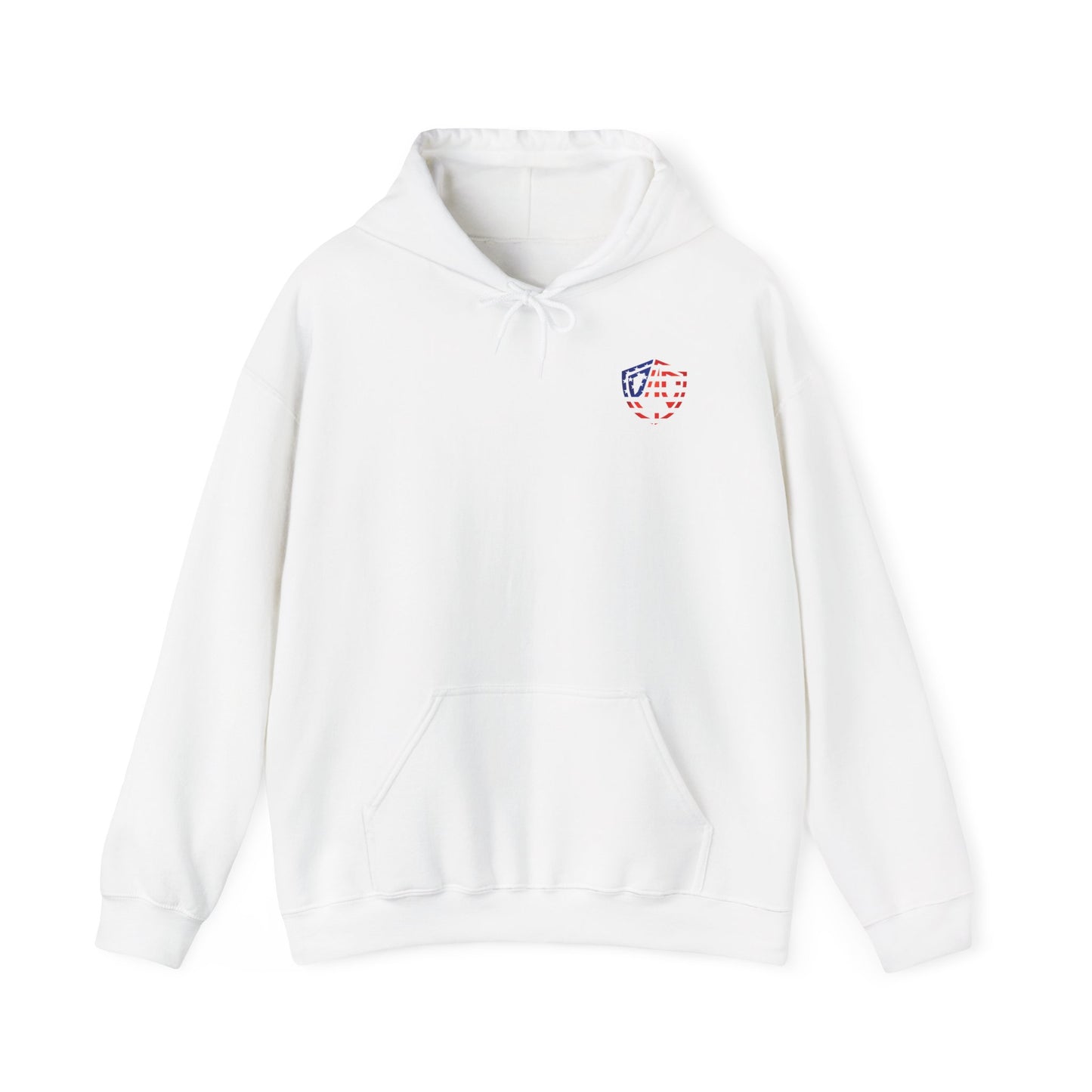 American Flag Skull Hoodie — Patriotic Grunge Pullover