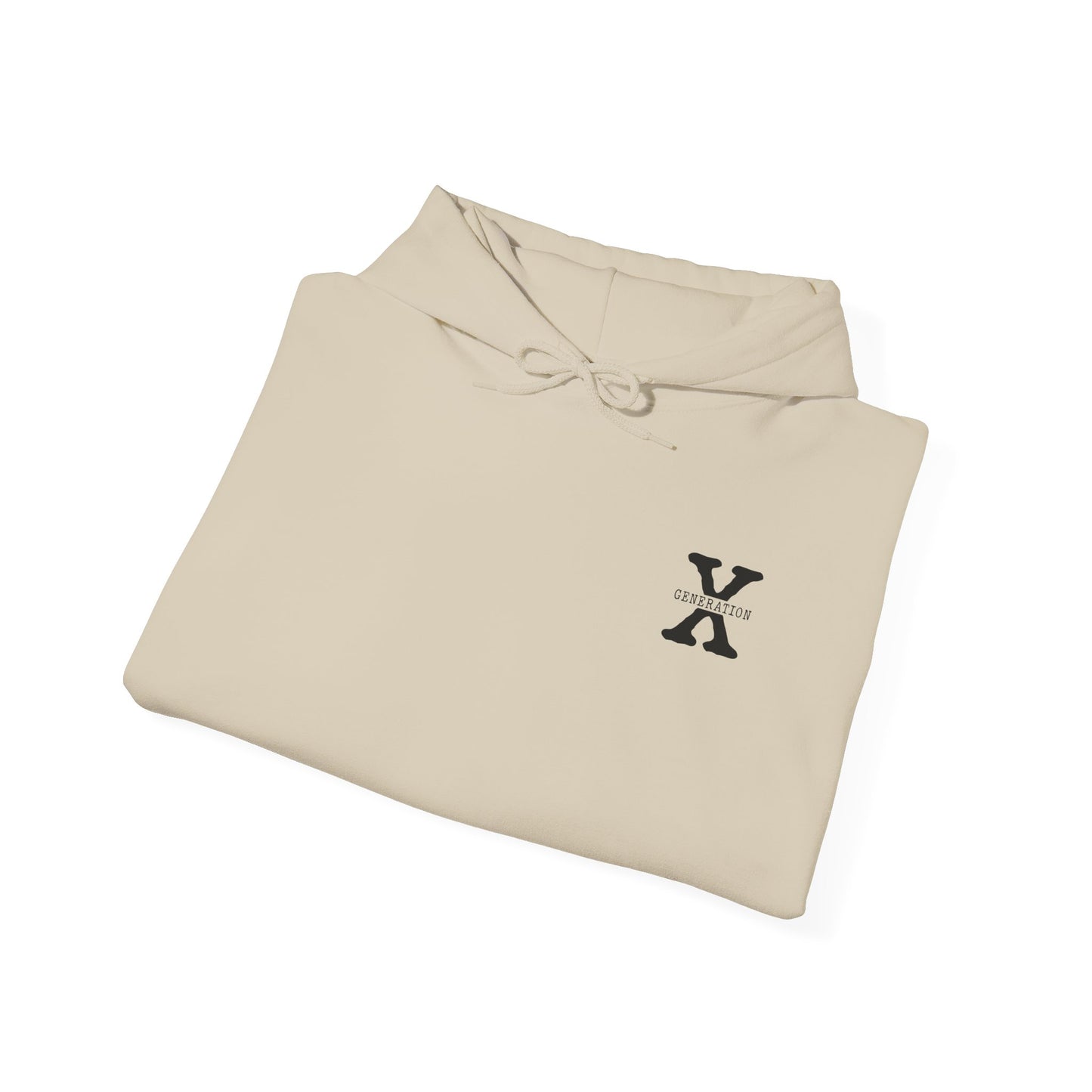 Generation X Hoodie – “Raised on Nostalgia and Neglect” Retro 1965–1980 Skeleton Hand Design