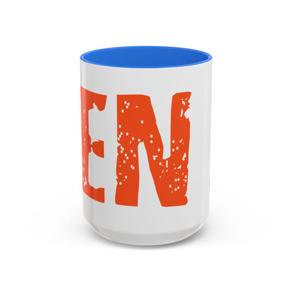 Mug — Bold Distressed Orange Text Coffee Cup (11oz/15oz)