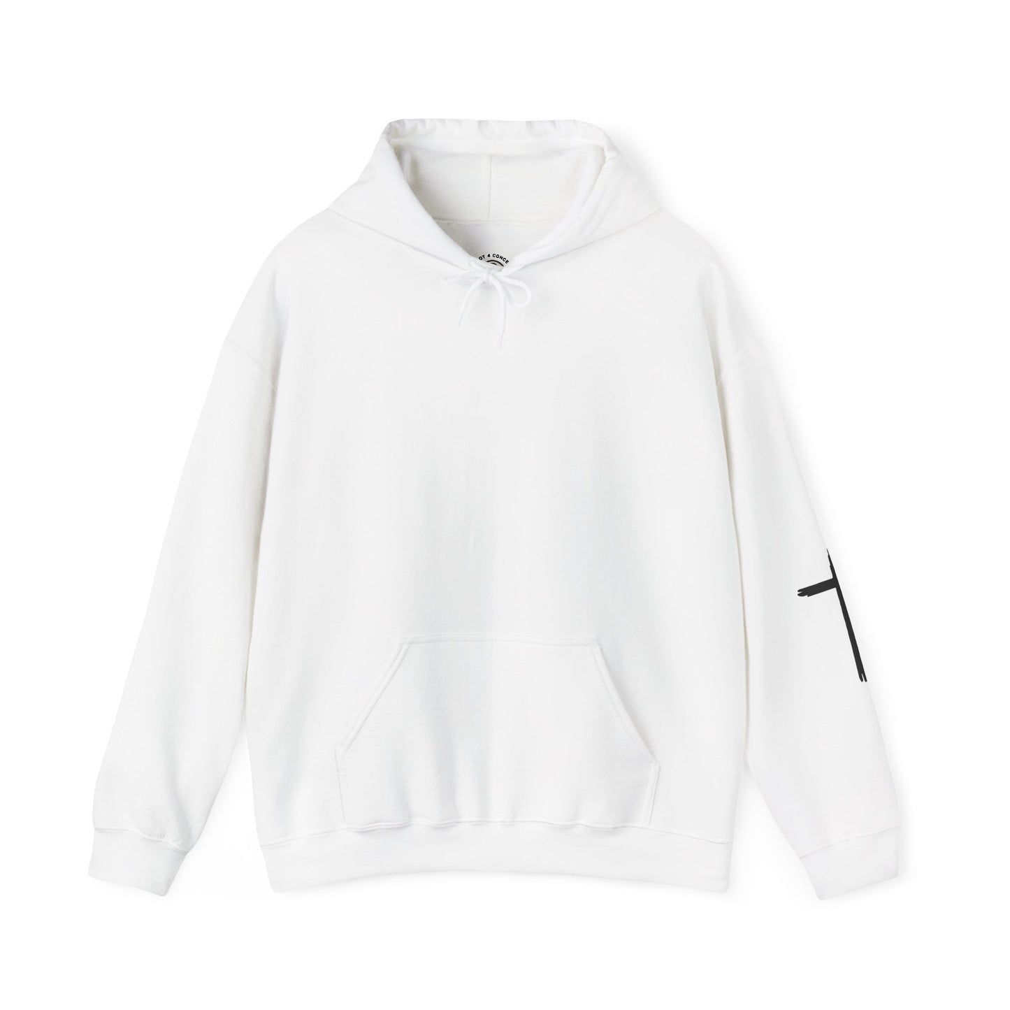 Blessed Cross Hoodie — Christian Faith Pullover with Cross Sleeve Design