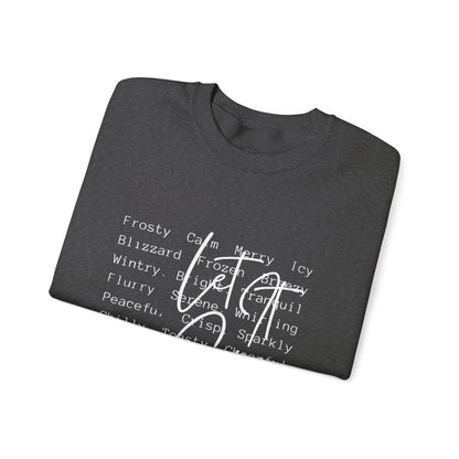 Crewneck Sweatshirt — Cozy Holiday Words “Oh Joy” Typography Design