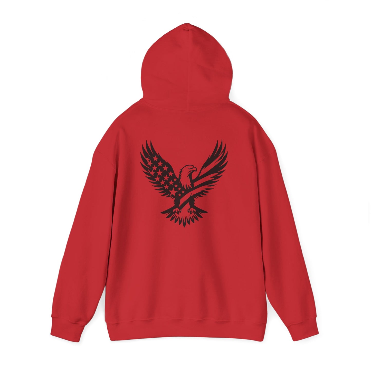 Patriotic Eagle Hoodie – American Flag Bald Eagle Back Print