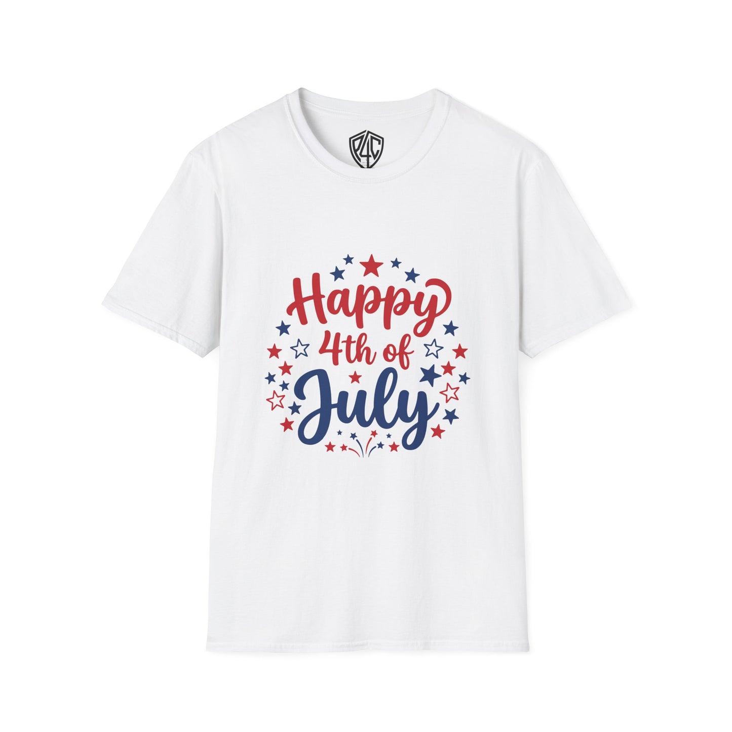 Happy 4th of July T-Shirt — Patriotic Stars & Script Tee