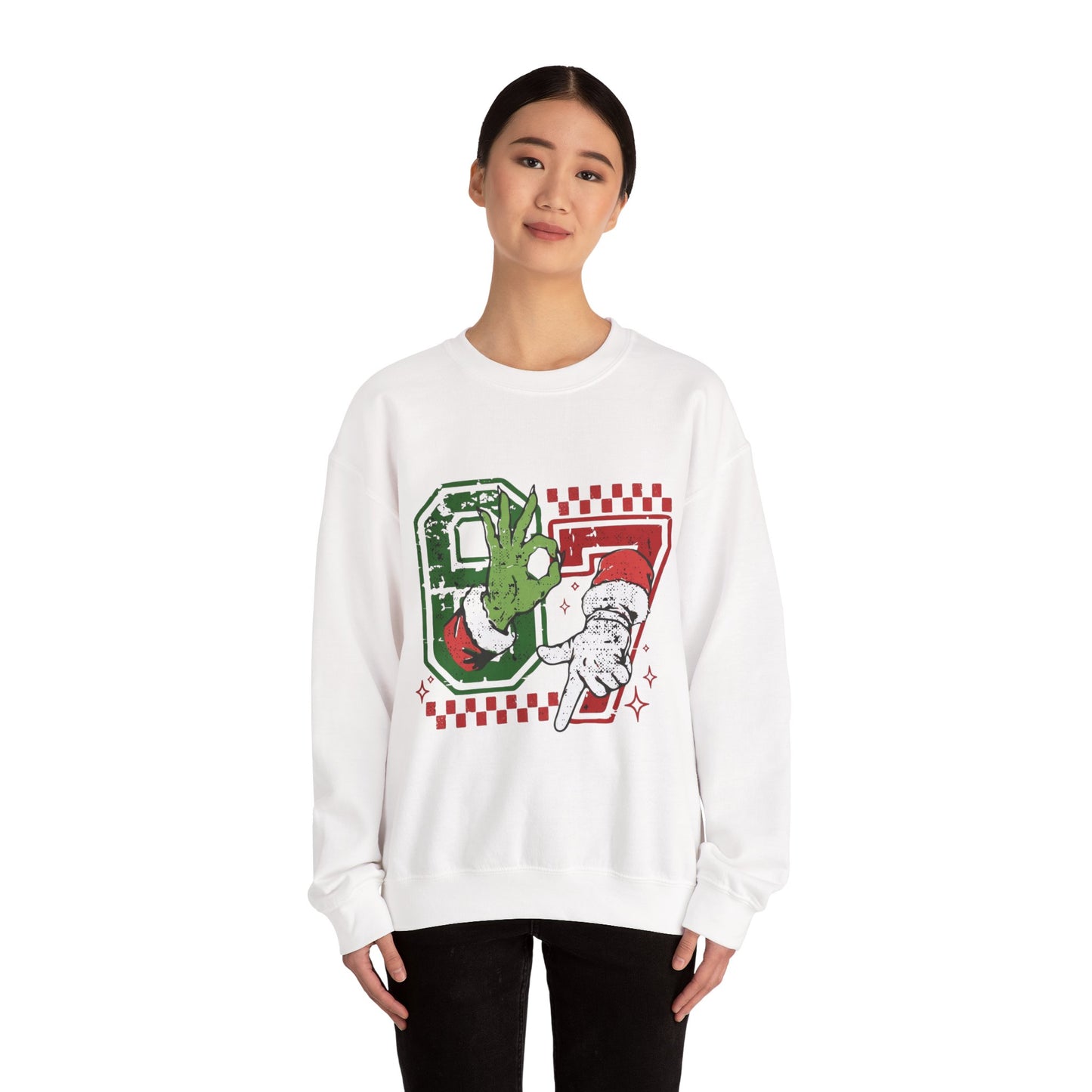 Retro Santa 87 Crewneck Sweatshirt — Vintage Holiday Graphic