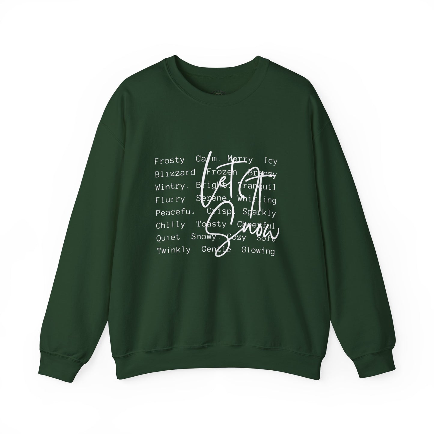 Crewneck Sweatshirt — Cozy Holiday Words “Oh Joy” Typography Design