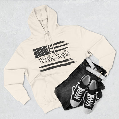 Patriotic "We the People" Hoodie - Distressed American Flag Pullover