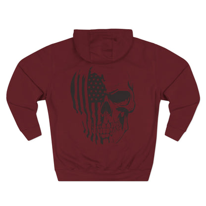 American Flag Skull Hoodie – Patriotic Grunge Fleece Pullover