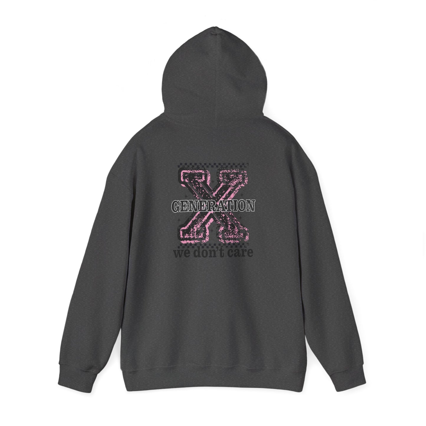 Generation X 'We Don't Care' Hoodie - Retro Grunge X Logo Sweatshirt