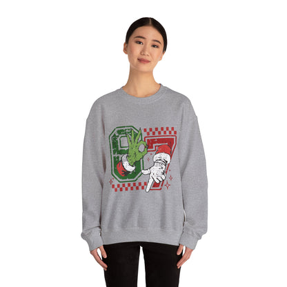 Retro Santa 87 Crewneck Sweatshirt — Vintage Holiday Graphic