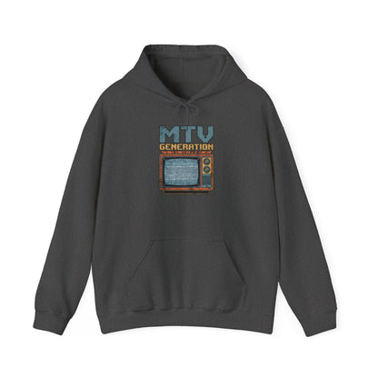 Retro TV 'MTV Generation' Hoodie – Vintage 80s Nostalgia Pullover