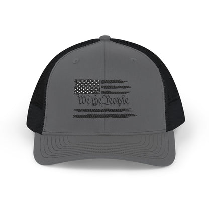 Embroidered "We the People" Flag Snapback Trucker Cap