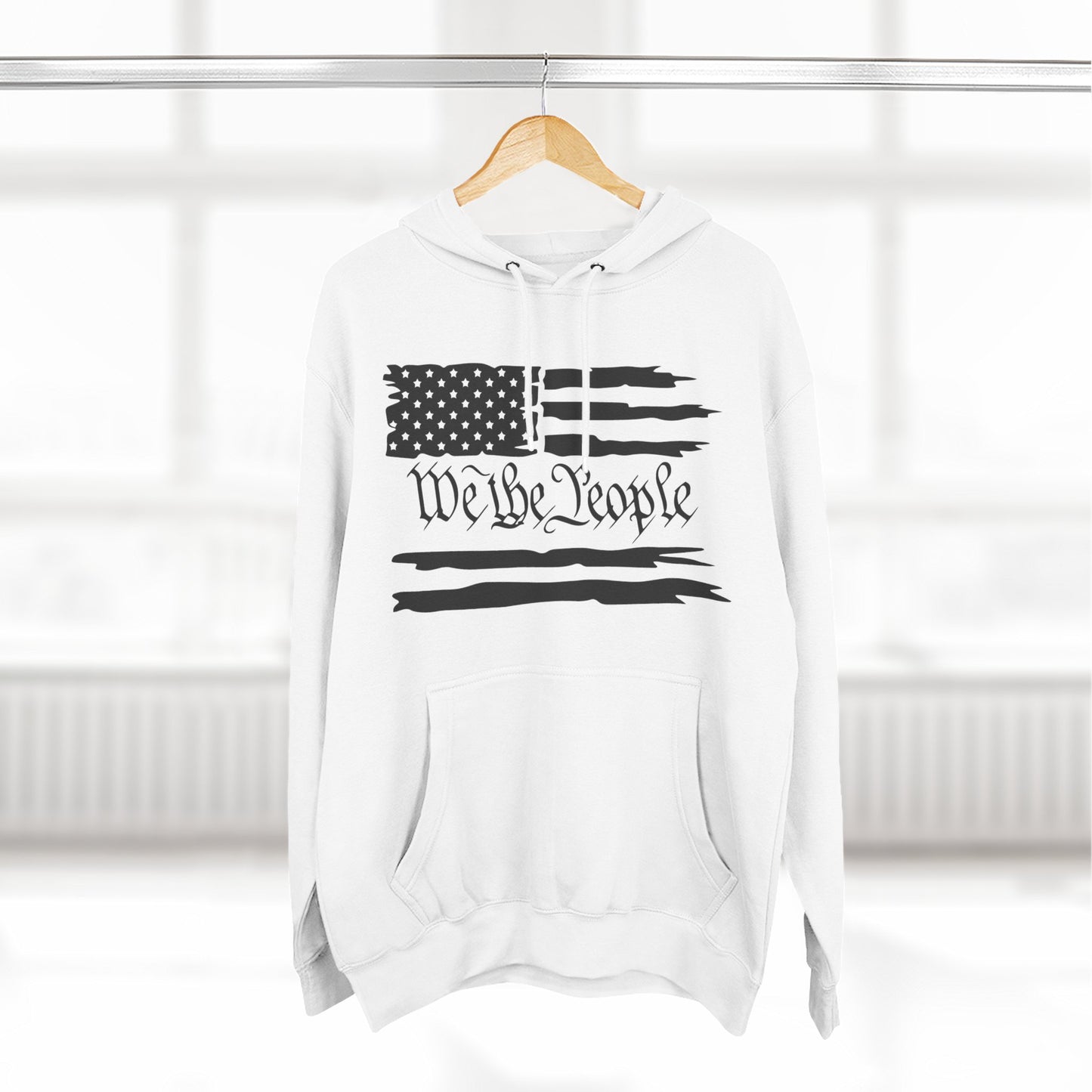 Patriotic "We the People" Hoodie - Distressed American Flag Pullover