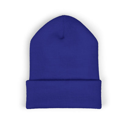 Embroidered Cross Cuffed Beanie — Minimal Faith Knit Hat