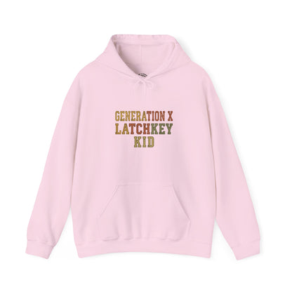 Gen X Latchkey Kid Hoodie — Retro Stencil Graphic Sweatshirt