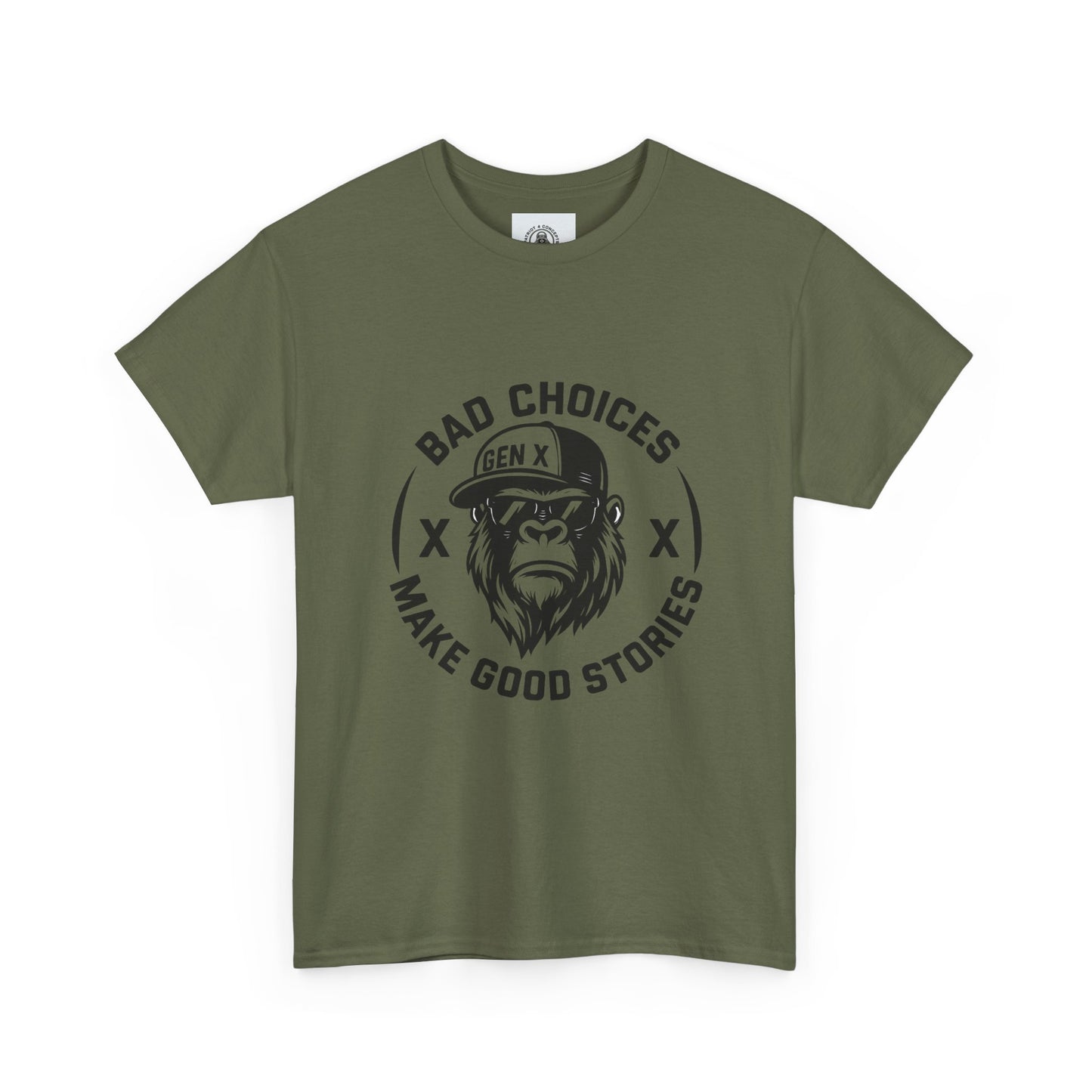 Gen X Bad Choices Tee, Unisex Heavy Cotton Shirt, Funny Gift for Millennials, Casual Wear, Storyteller T-Shirt