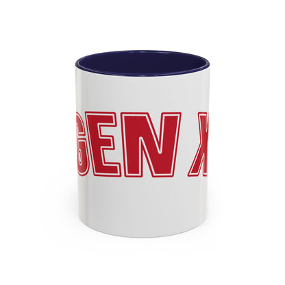 Gen X Coffee Mug — Retro Bold Red Accent Mug (11/15oz)