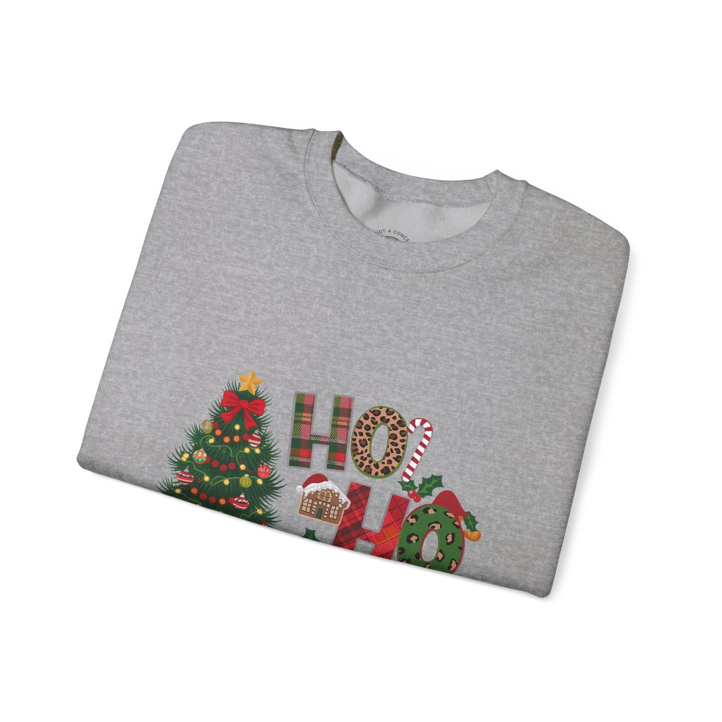 Ho Ho Ho Christmas Sweatshirt – Festive Tree & Gifts Holiday Crewneck