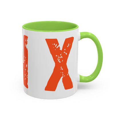 Mug — Bold Distressed Orange Text Coffee Cup (11oz/15oz)