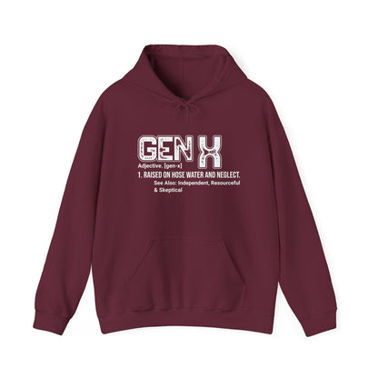 Gen X Definition Hoodie — Retro 'Gen X' Graphic Pullover