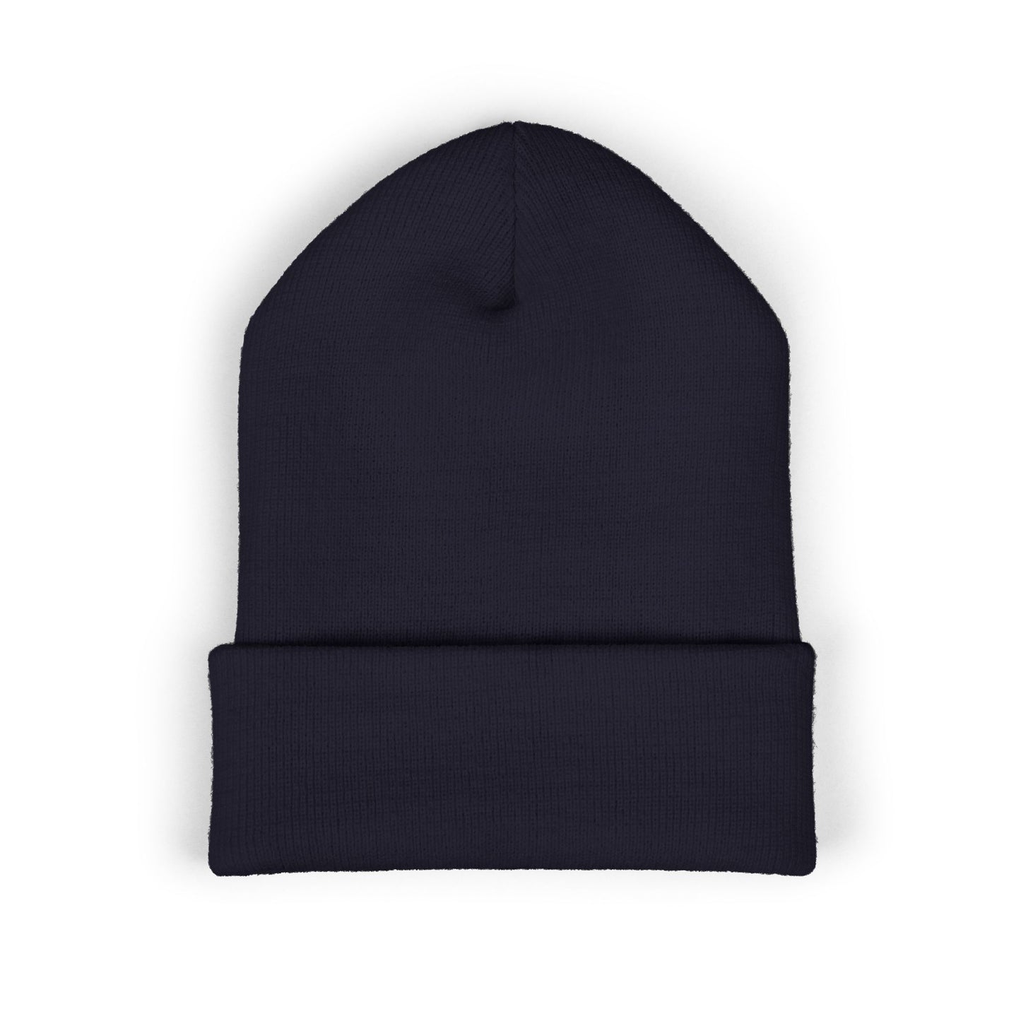 Embroidered Cross Cuffed Beanie — Minimal Faith Knit Hat